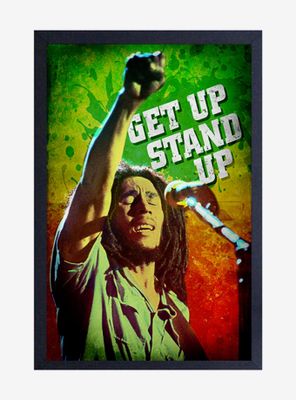 Bob Marley Get Up, Stand Up Fist Framed Wood Wall Art