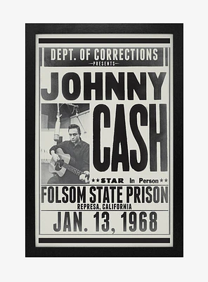 Johnny Cash Folsom State Framed Wood Wall Art
