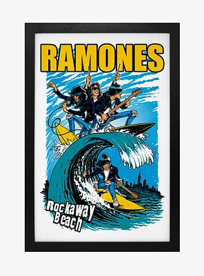 Ramones Rockaway Beach Framed Wood Wall Art