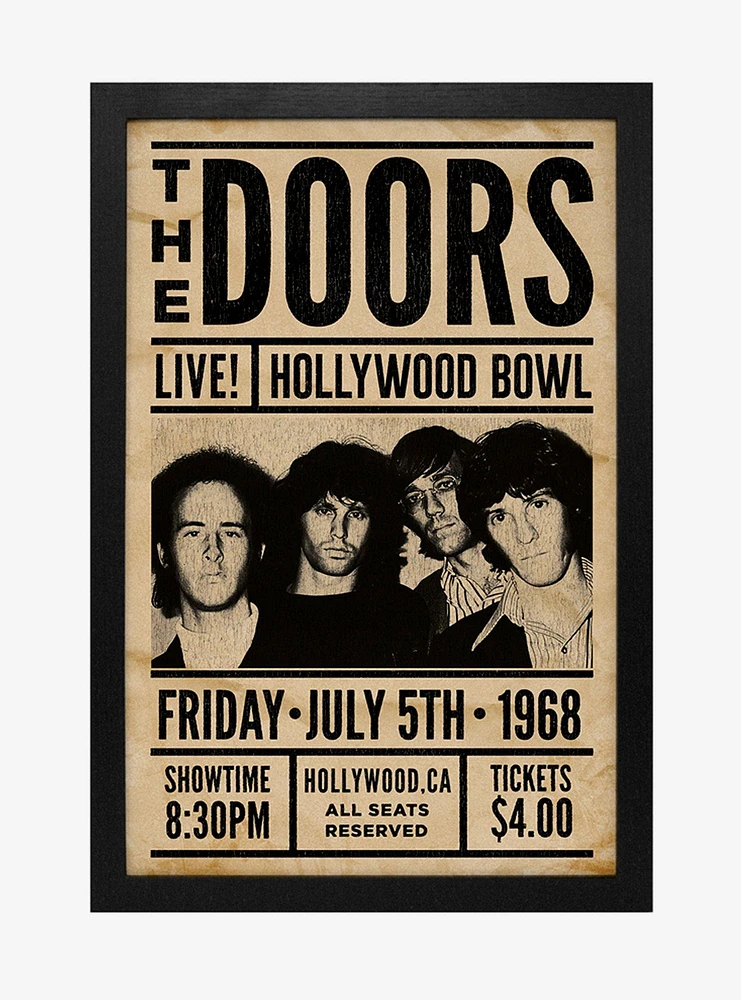 The Doors Live! Hollywood Bowl Framed Wood Wall Art