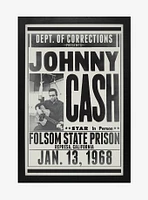 Johnny Cash Folsom State Framed Wood Wall Art