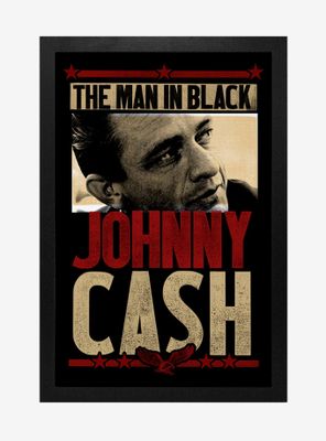 Johnny Cash The Man In Black Framed Wood Wall Art