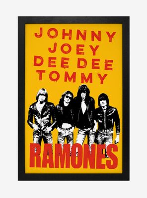 Ramones Johnny, Joey, Dee Dee, Tommy Framed Wood Wall Art