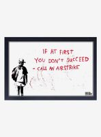 Banksy Airstrike Landscape Framed Wood Wall Art