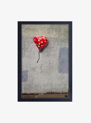 Banksy Bandaged Heart Framed Wood Wall Art