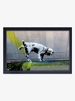 Banksy Doggy Go Pee Framed Wood Wall Art