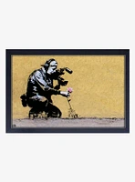 Banksy Flower On Film Framed Wood Wall Art