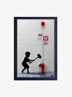 Banksy Hammer Boy Framed Wood Wall Art