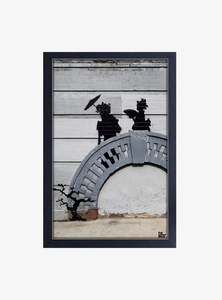 Banksy Japanese Ladies Framed Wood Wall Art