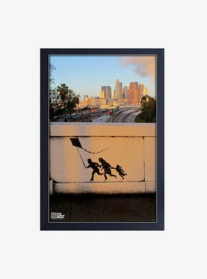Banksy Kite Family Framed Wood Wall Art