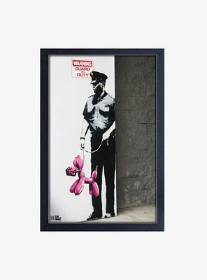 Banksy La Security Guard Framed Wood Wall Art