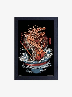 Illustrata Dragon Ramen Framed Wood Wall Art