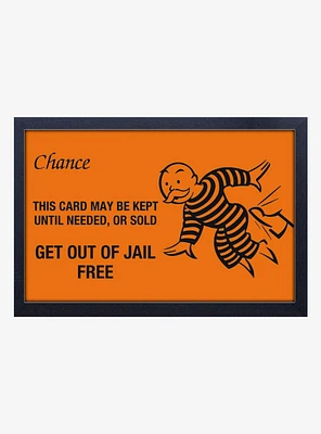 Monopoly Chance Jail Free Framed Wood Wall Art