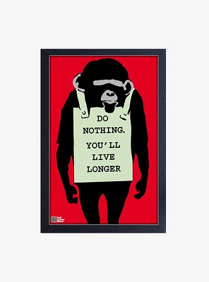 Banksy Do Nothing Framed Wood Wall Art
