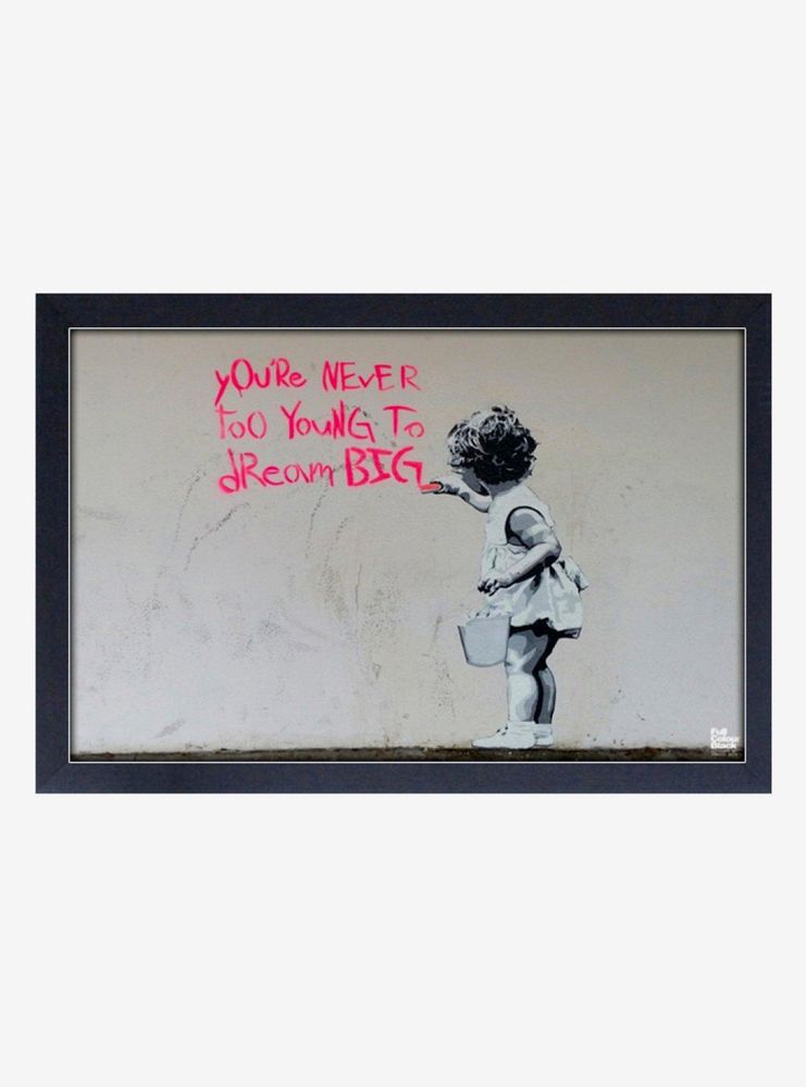 Banksy Dream Big Framed Wood Wall Art