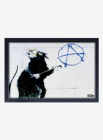 Banksy Hollywood Rat Framed Wood Wall Art