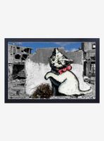 Banksy Kitten In War Framed Wood Wall Art