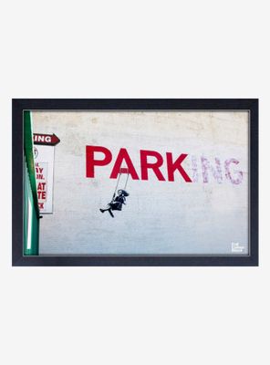 Banksy No Parking Framed Wood Wall Art