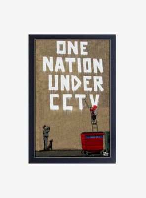 Banksy One Nation Framed Wood Wall Art