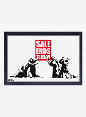 Banksy Sale Ends Today Framed Wood Wall Art