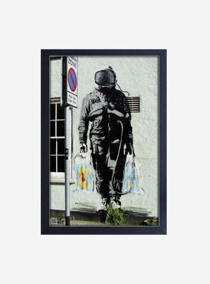 Banksy Spaceman Framed Wood Wall Art
