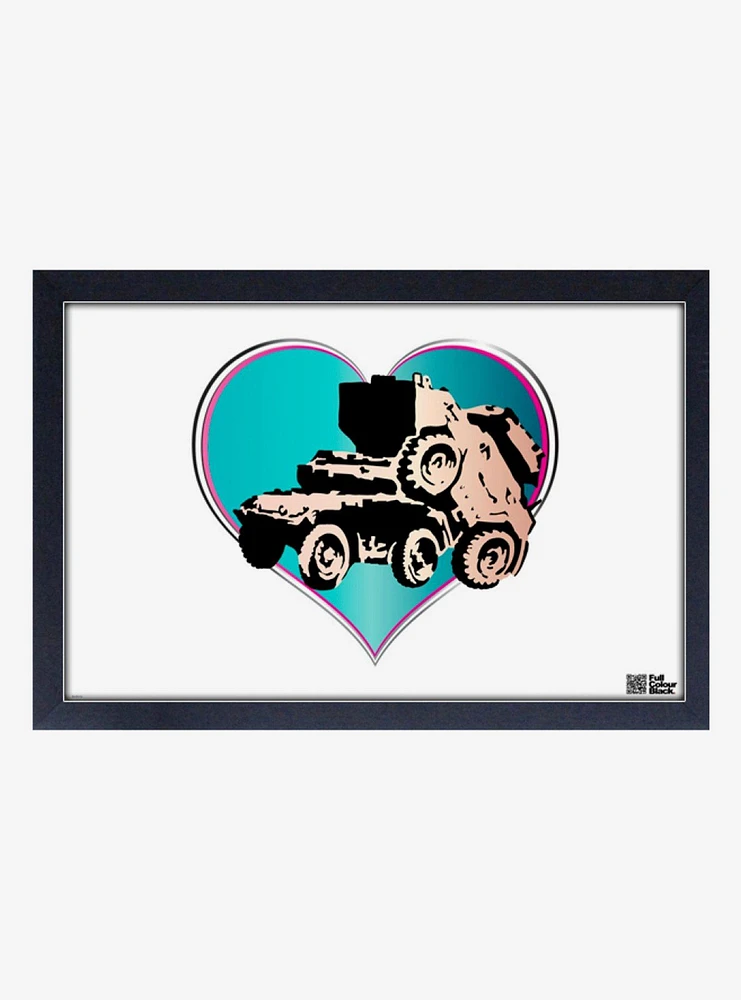 Banksy Tank On Tank Framed Wood Wall Art