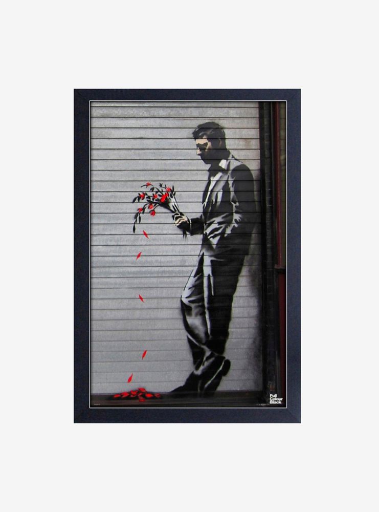 Banksy The Hustler Framed Wood Wall Art