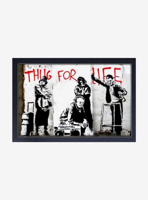 Banksy Thug Pensioners Framed Wood Wall Art