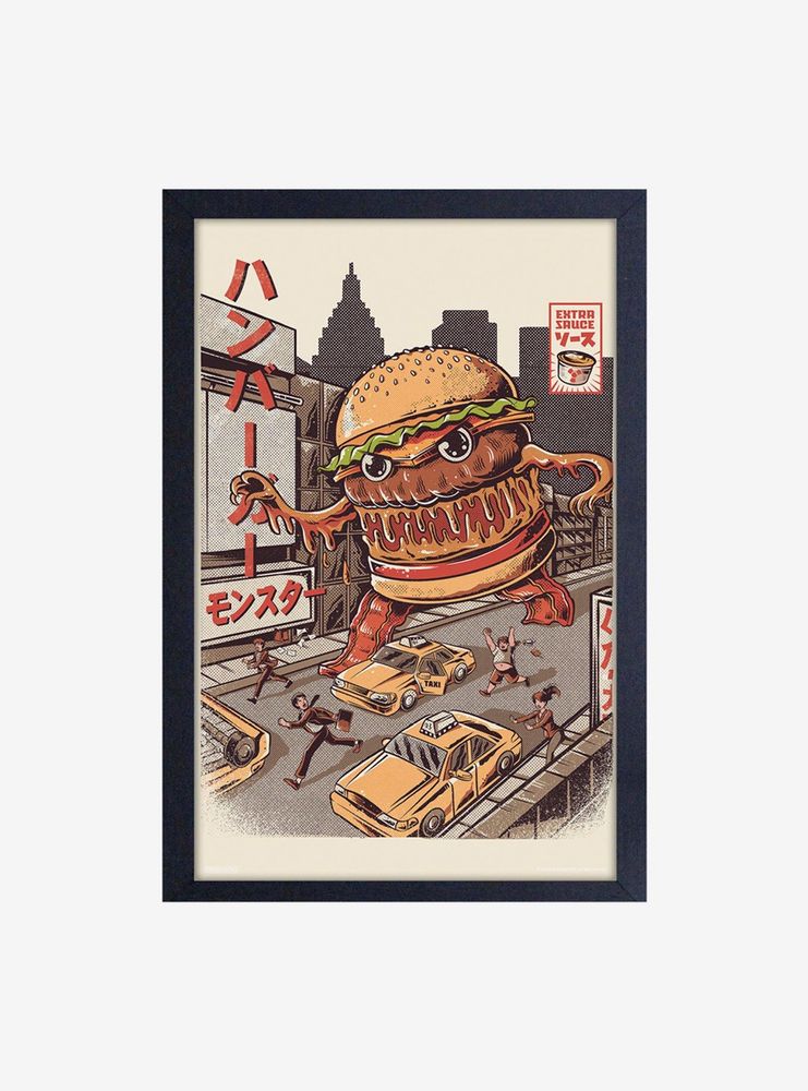 Illustrata Burgerzilla Framed Wood Wall Art
