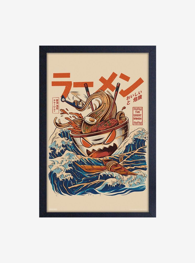 Illustrata The Great Ramen Framed Wood Wall Art