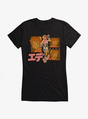Eden Sara Japanese Text Logo Girls T-Shirt