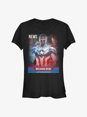 Marvel The Falcon And Winter Soldier Breaking News Girls T-Shirt