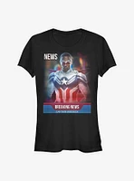 Marvel The Falcon And Winter Soldier Breaking News Girls T-Shirt