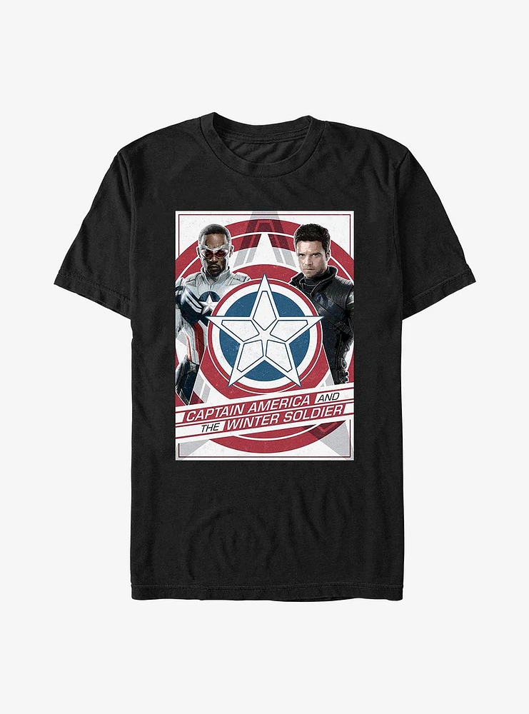 Marvel The Falcon And Winter Soldier Shield Poster T-Shirt