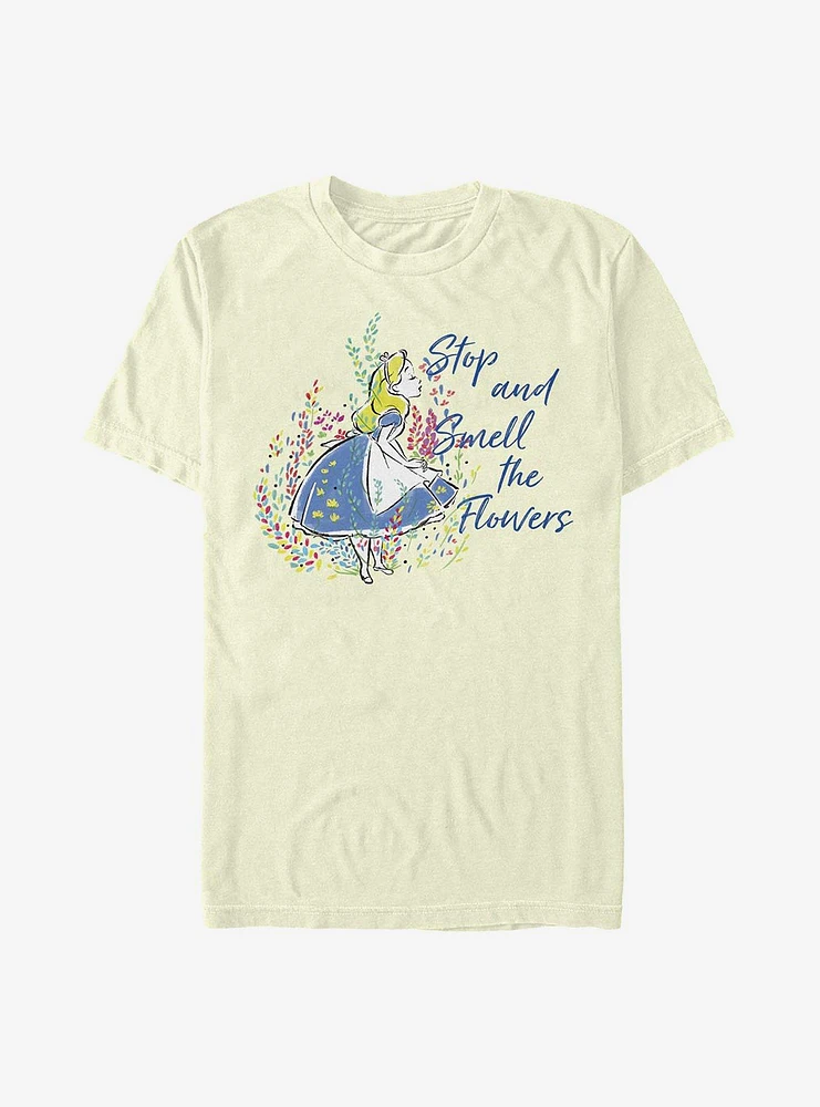 Disney Alice Wonderland Smell The Flowers T-Shirt