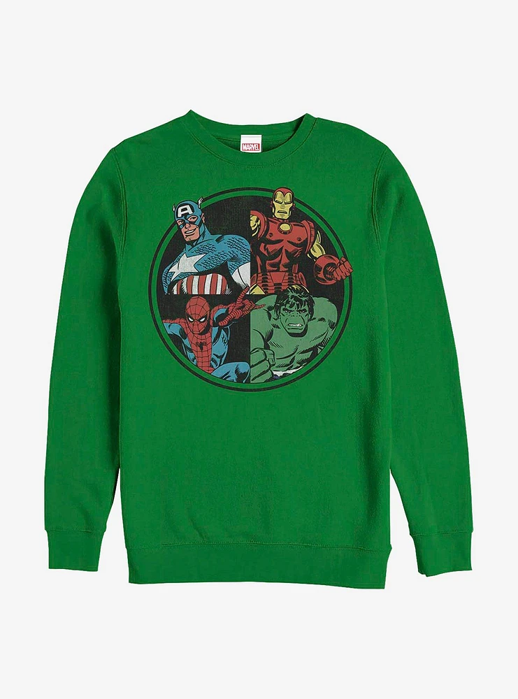 Marvel Avengers Avenger Heads Crew Sweatshirt