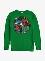 Marvel Avengers Avenger Heads Crew Sweatshirt