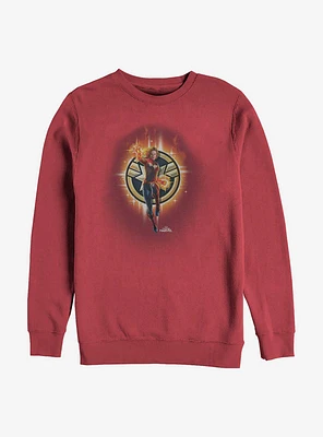 Marvel Captain Flame Logo Crew Sweatshirt