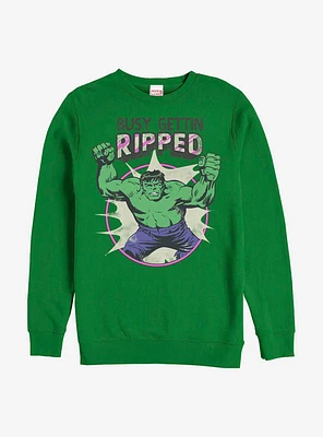 Marvel Hulk Ripped Crew Sweatshirt
