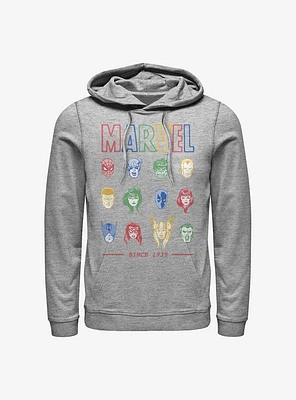 Marvel Avengers Primary Faces Hoodie