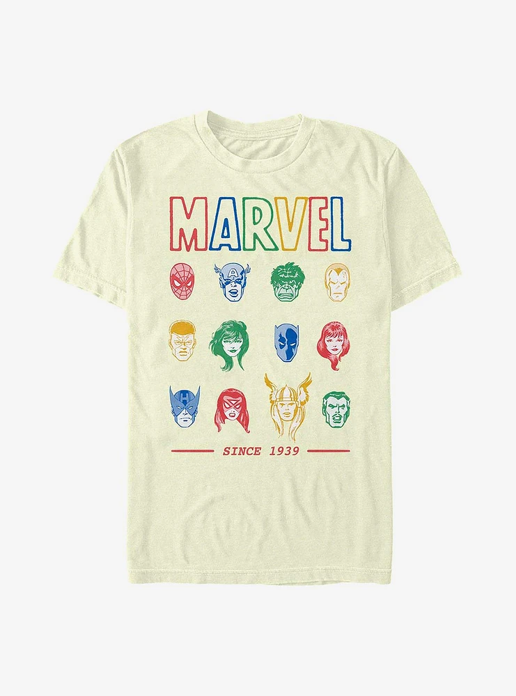 Marvel Avengers Primary Faces T-Shirt