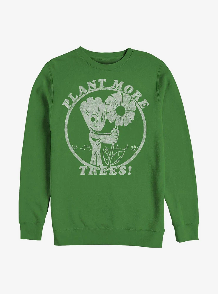 Marvel Guardians Of The Galaxy Groot Plant More Trees Crew Sweatshirt