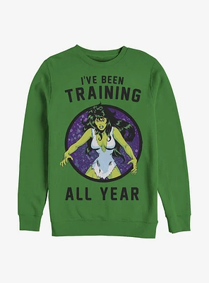 Marvel Hulk She-Hulk Vintage Training Crew Sweatshirt