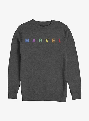 Marvel Simple Rainbow Logo Crew Sweatshirt