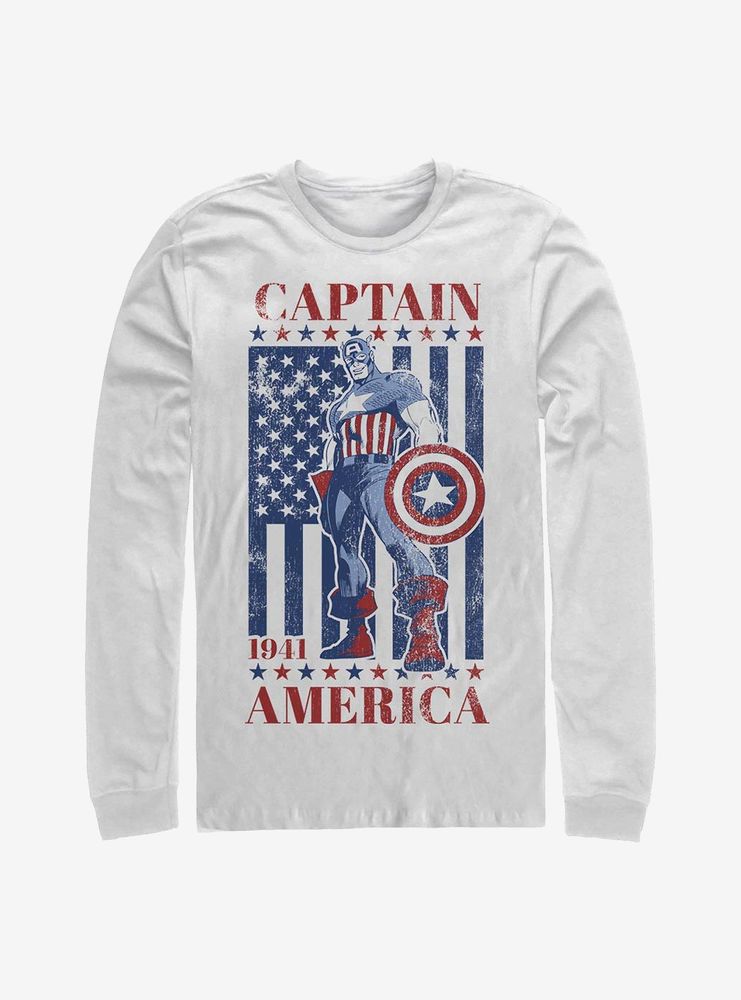 Marvel Captain America Cap Long-Sleeve T-Shirt