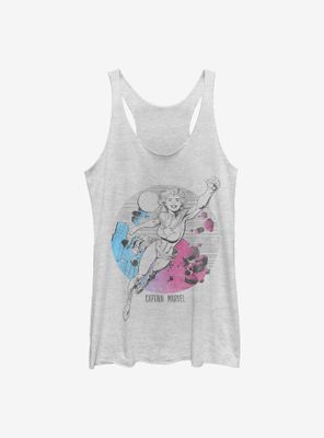 Marvel Captain Cosmic Cityscape Womens Tank Top