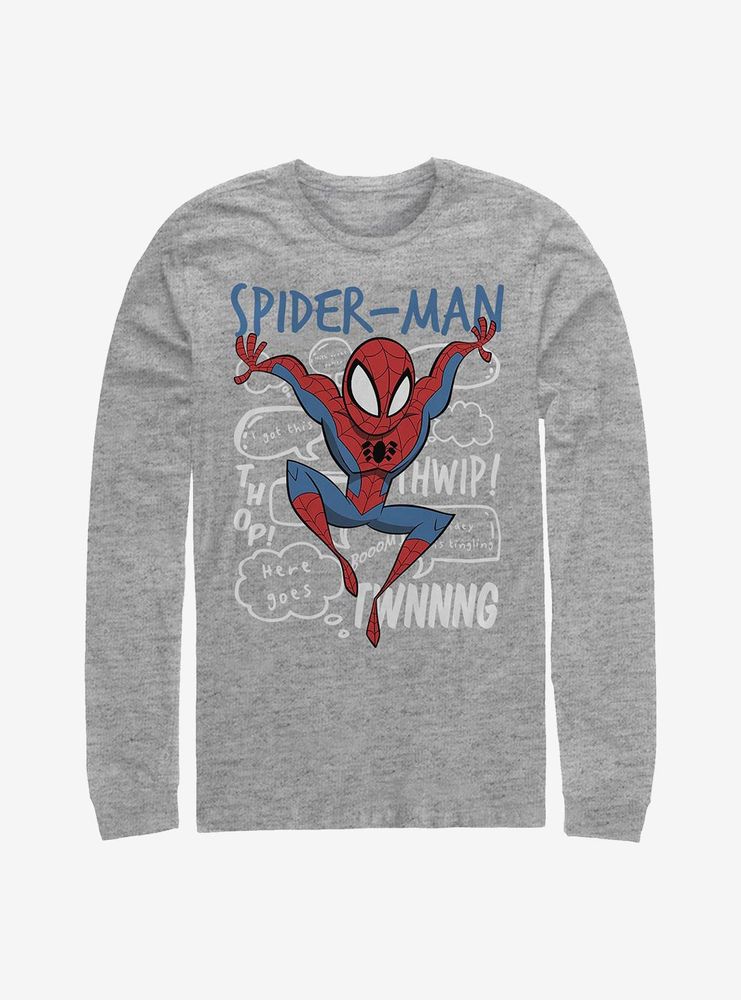 Marvel Spider-Man Doodle Thoughts Long-Sleeve T-Shirt