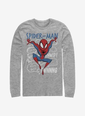 Marvel Spider-Man Doodle Thoughts Long-Sleeve T-Shirt