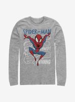 Marvel Spider-Man Doodle Thoughts Long-Sleeve T-Shirt