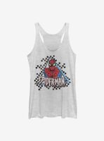 Marvel Spider-Man Spider Checked Womens Tank Top